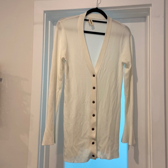 L’AGENCE Lucas white summer cardigan small - Picture 3 of 7